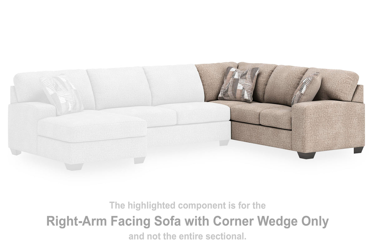 Newellen RAF Sofa w/Corner Wedge Chenille