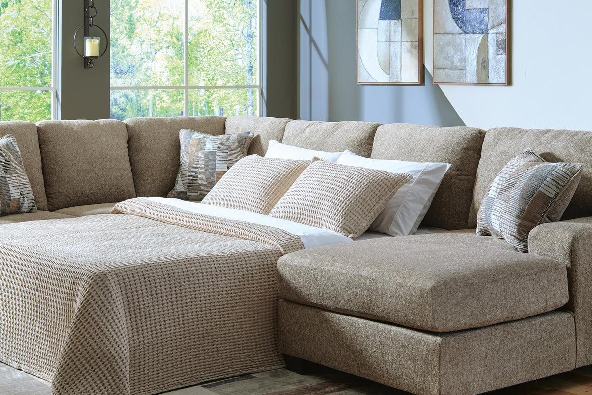 Newellen 3-Piece Sleeper Sectional with Chaise Chenille