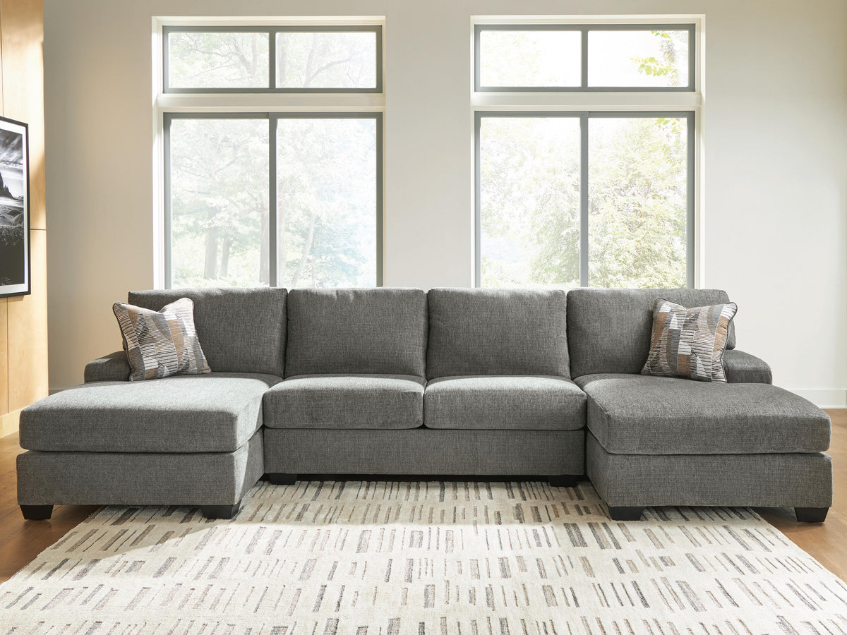 Newellen 3-Piece Sectional with Double Chaise Chenille