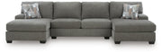 Newellen 3-Piece Sleeper Sectional with Double Chaise Chenille