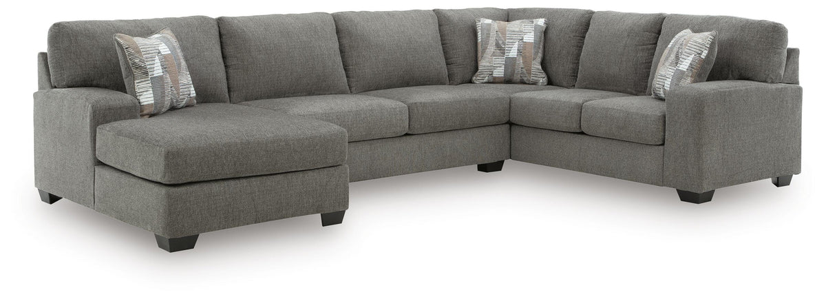 Newellen 3-Piece Sectional with Chaise Chenille