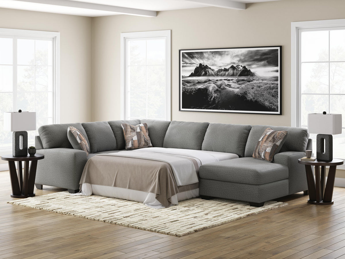 Newellen 3-Piece Sleeper Sectional with Chaise Chenille