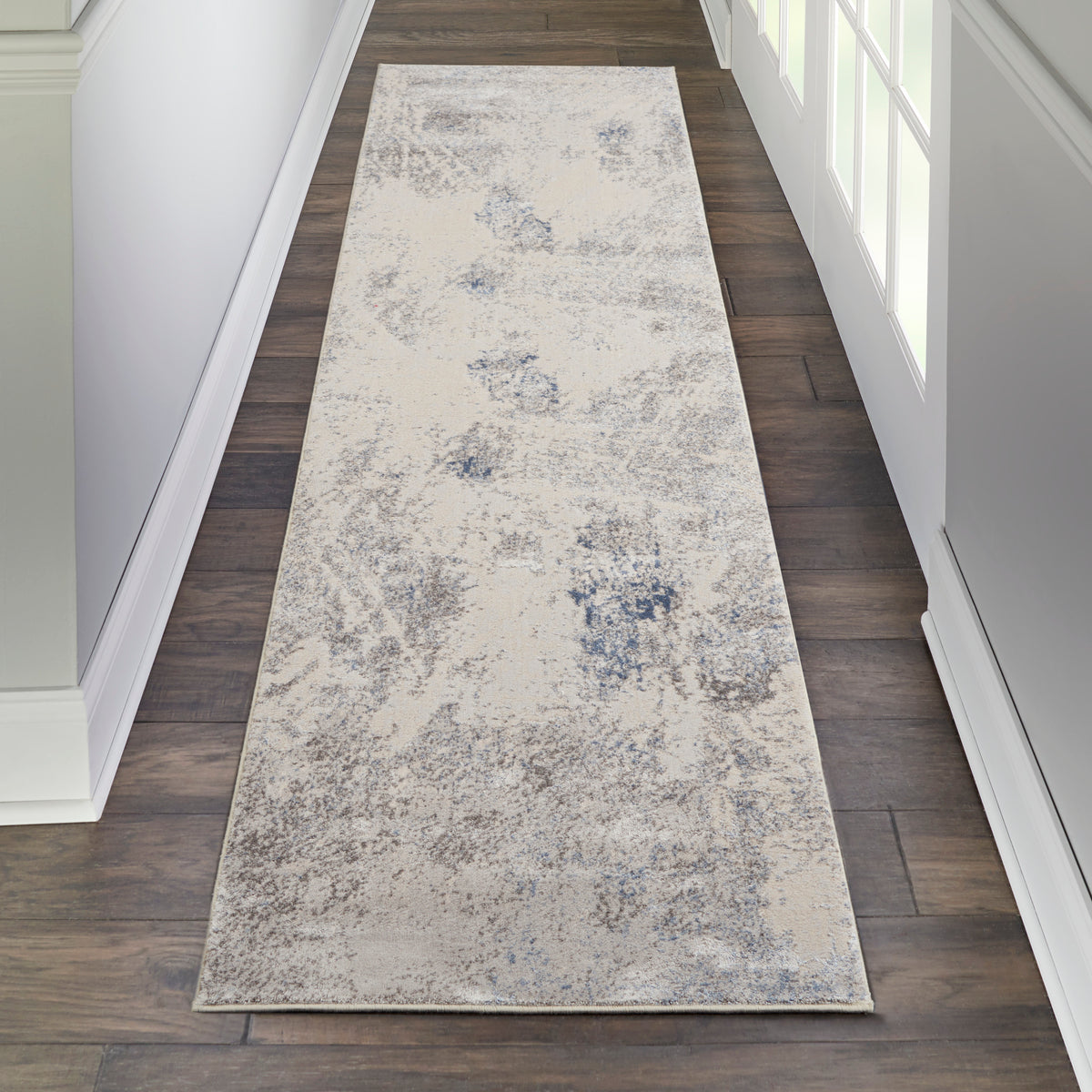 Silky Textures SLY06 Ivory Grey Rug - room scene
