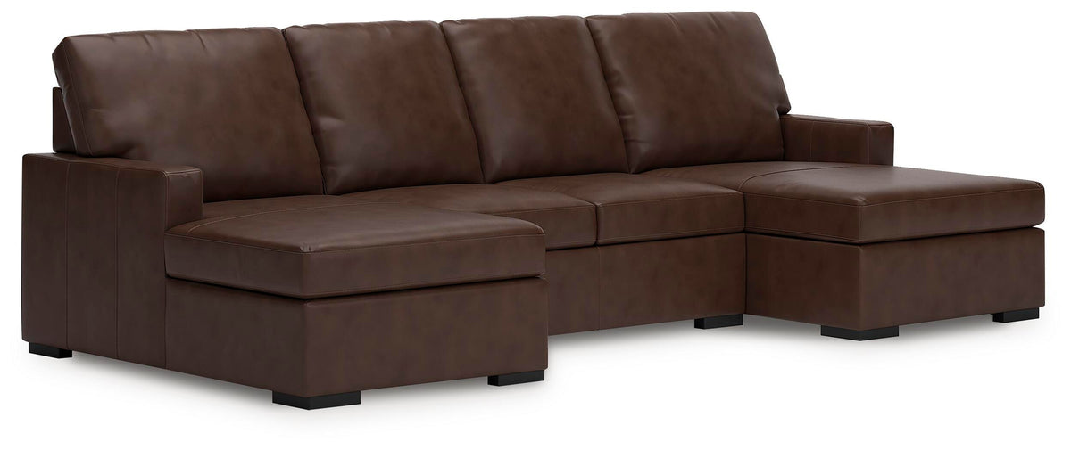 McDowlan 3-Piece Sectional with Double Chaise Leather