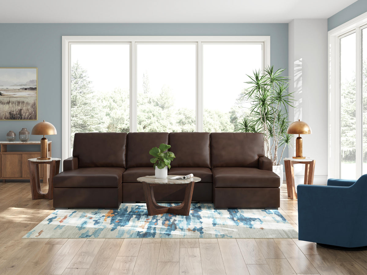 McDowlan 3-Piece Sectional with Double Chaise Leather