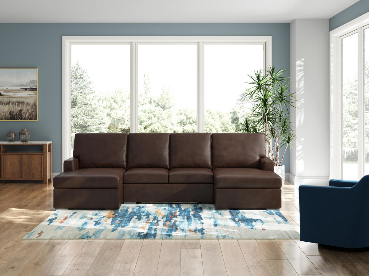 McDowlan 3-Piece Sectional with Double Chaise Leather