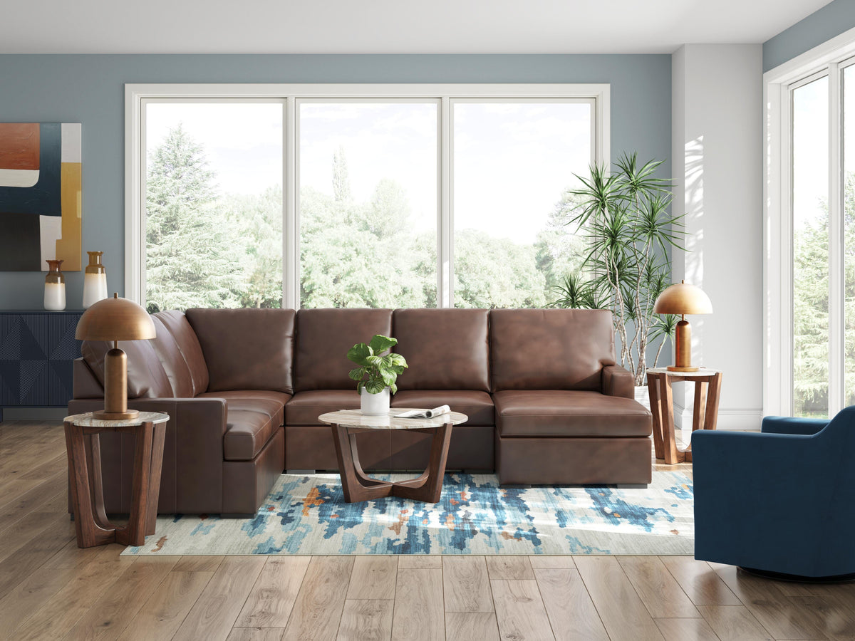McDowlan 3-Piece Sectional with Chaise Leather