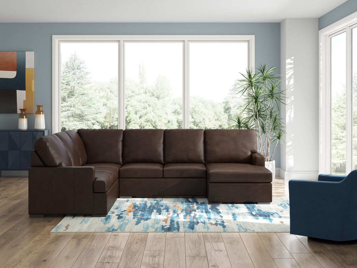 McDowlan 3-Piece Sectional with Chaise Leather