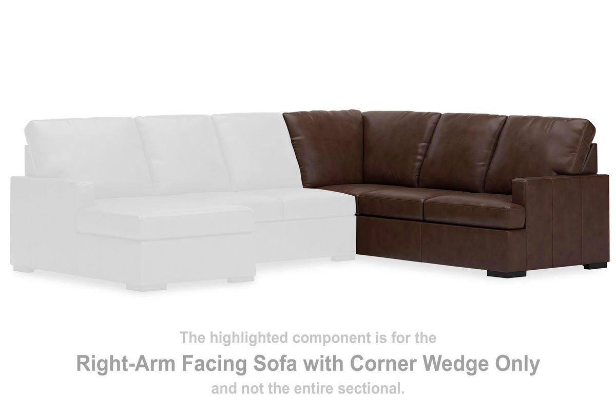 McDowlan RAF Sofa w/Corner Wedge Leather