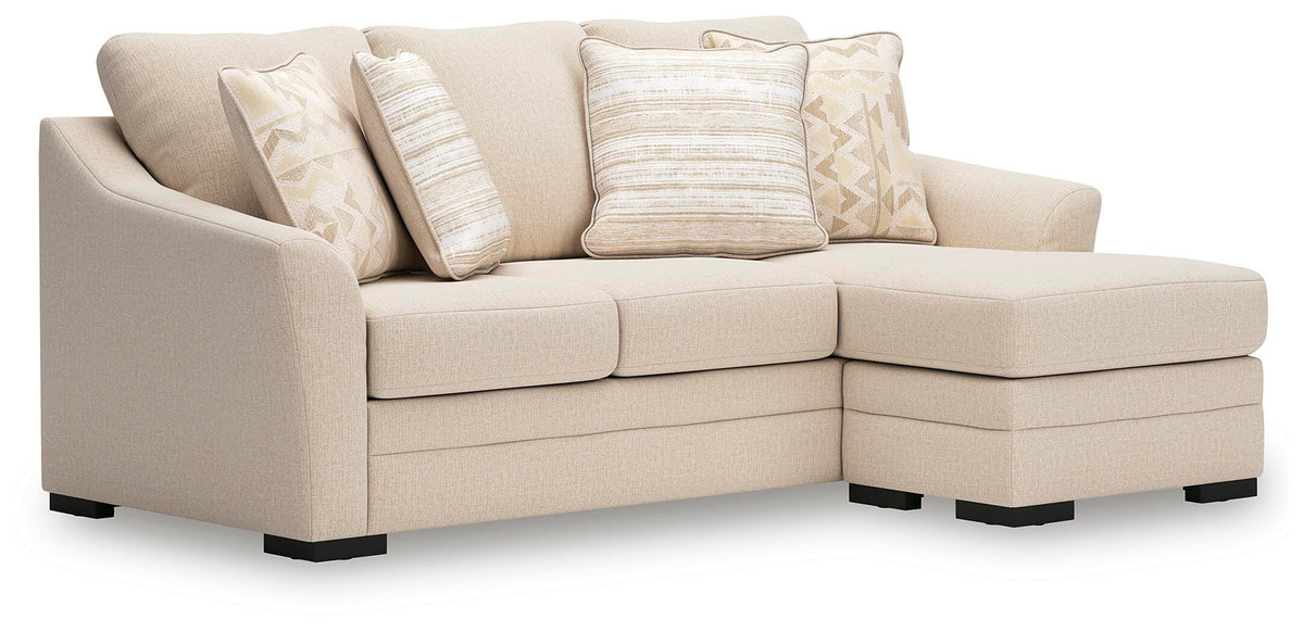 Lango Queen Sofa Chaise Sleeper Next-Gen Nuvella™ Performance Fabric Chenille