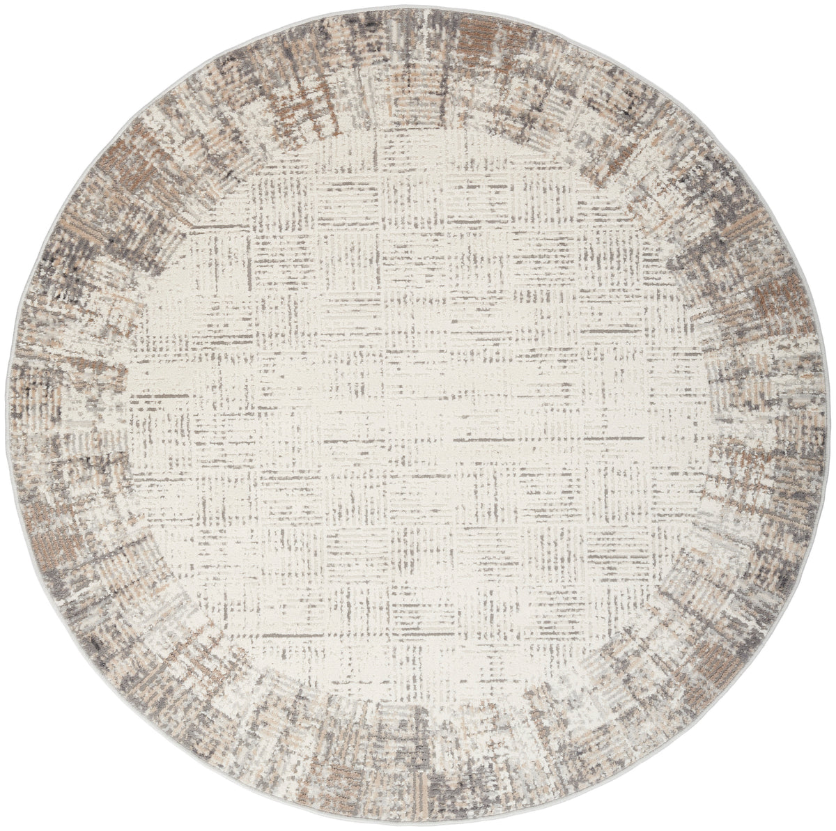 Elation ETN05 Ivory Grey Rug - Round