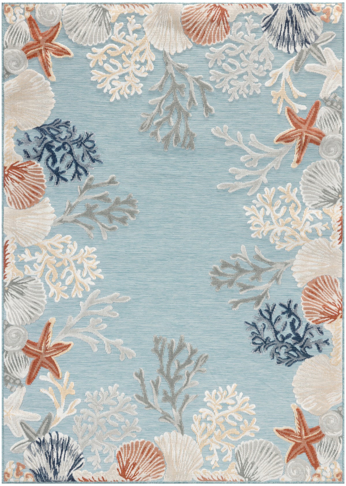 Suncoast SNC04 Teal Multicolor Rug - Rectangle