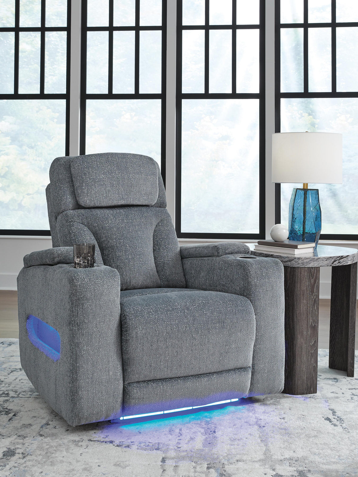 Studio Cave PWR Recliner/ADJ Headrest Chenille Next-Gen Nuvella™ Performance Fabric