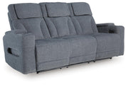 Studio Cave PWR REC Sofa with ADJ Headrest Chenille Next-Gen Nuvella™ Performance Fabric