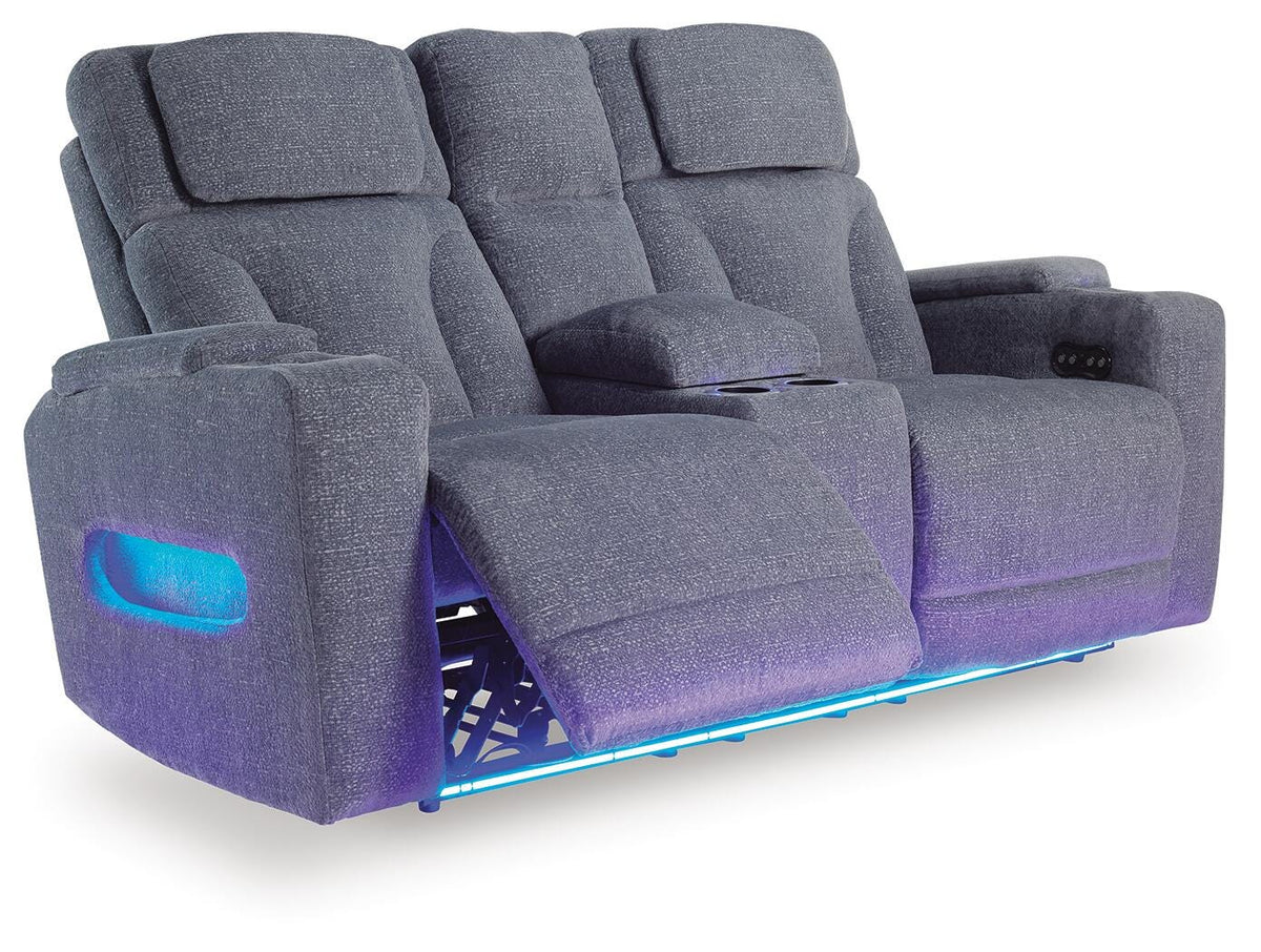 Studio Cave PWR REC Loveseat/CON/ADJ HDRST Chenille Next-Gen Nuvella™ Performance Fabric