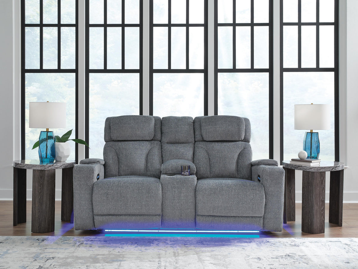 Studio Cave PWR REC Loveseat/CON/ADJ HDRST Chenille Next-Gen Nuvella™ Performance Fabric