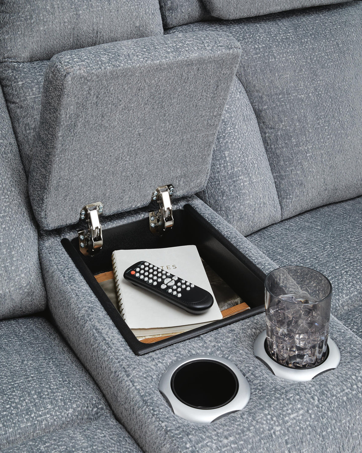 Studio Cave PWR REC Loveseat/CON/ADJ HDRST Chenille Next-Gen Nuvella™ Performance Fabric