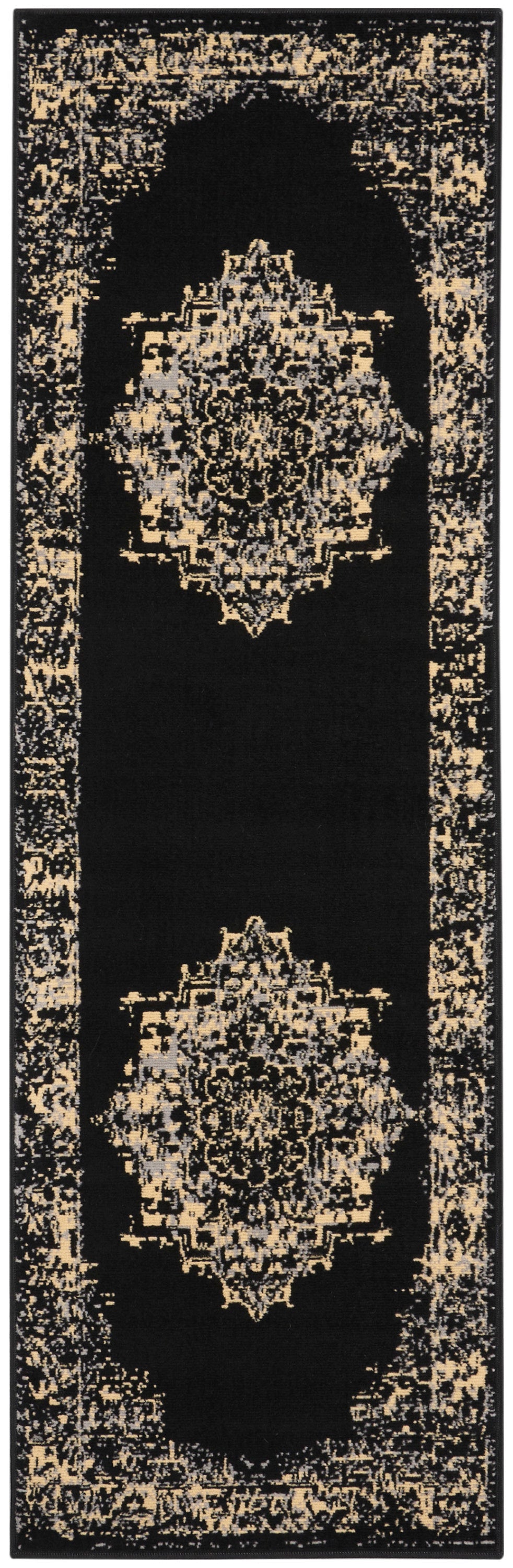 Grafix GRF14 Black Rug - Runner