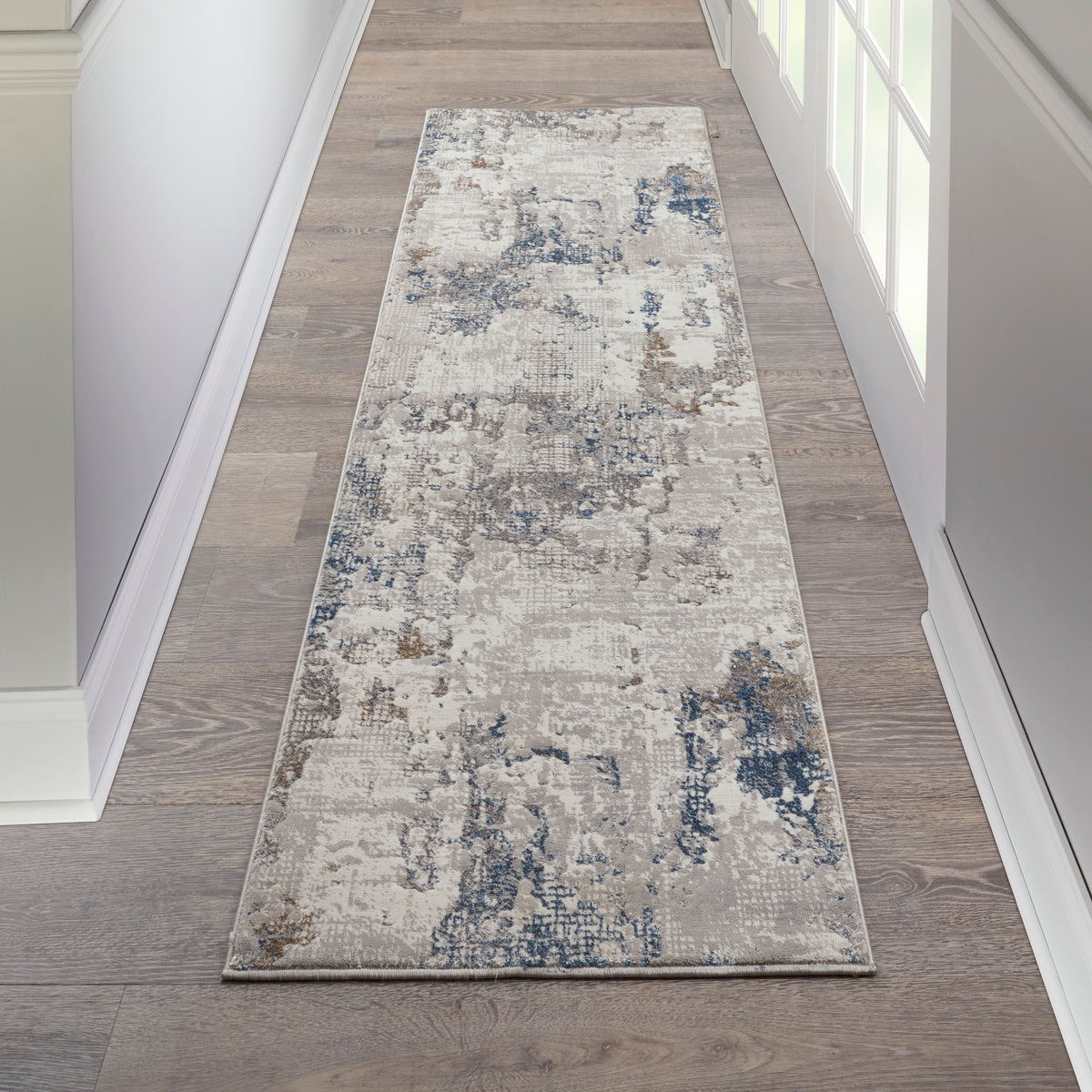 Royal Terrace KI42 White Blue Rug - room scene