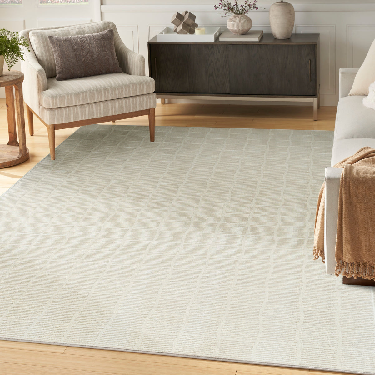 Eco Cycle ECY05 Ivory Rug - room scene