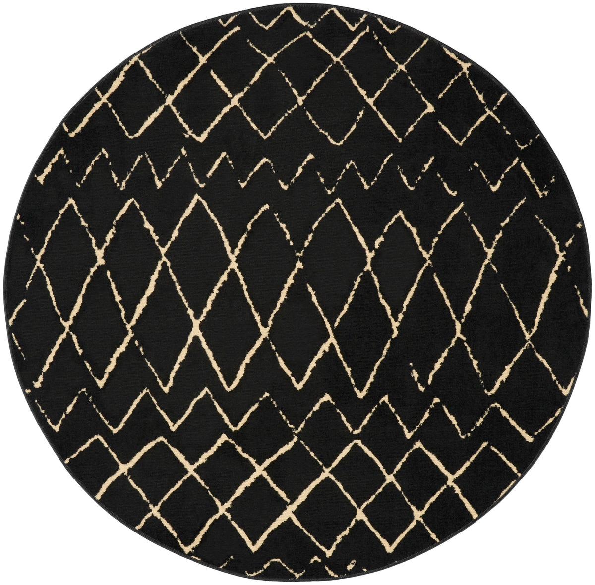 Grafix GRF04 Black Rug - Round