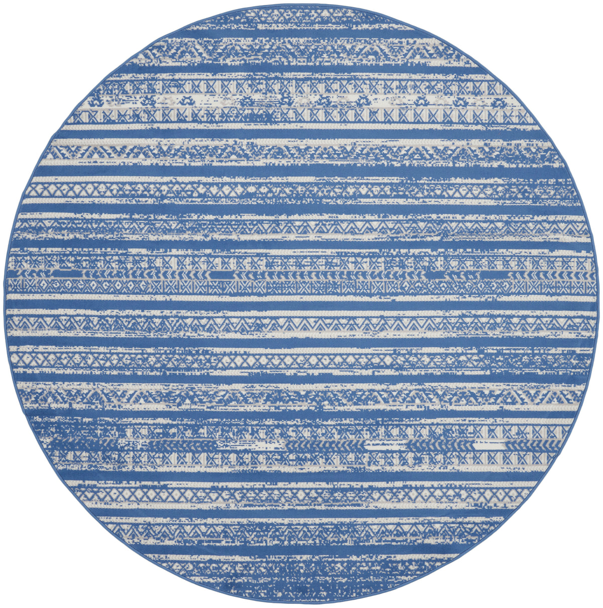 Whimsicle WHS16 Light Blue Ivory Rug - Round