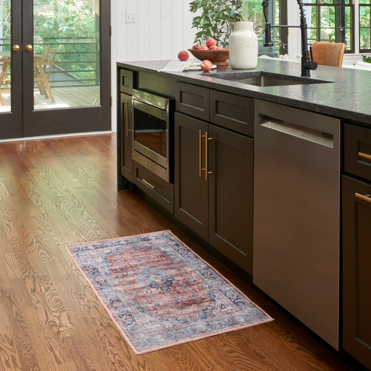 Grand Washables GRW01 Blue Multicolor Rug - room scene