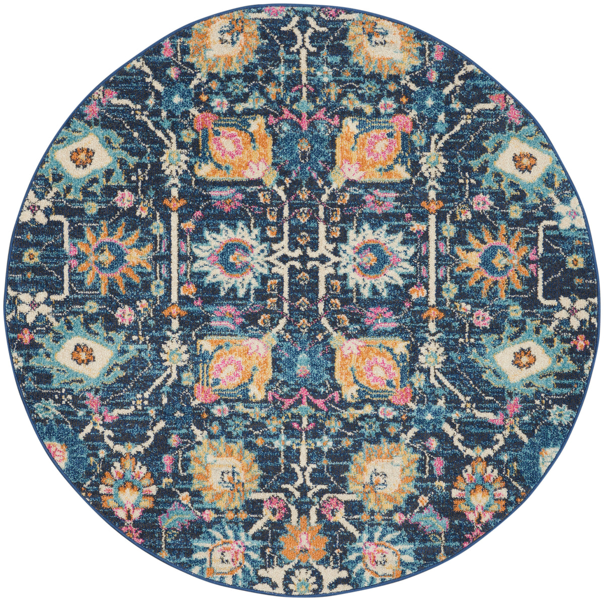 Passion PSN01 Navy Rug - Round