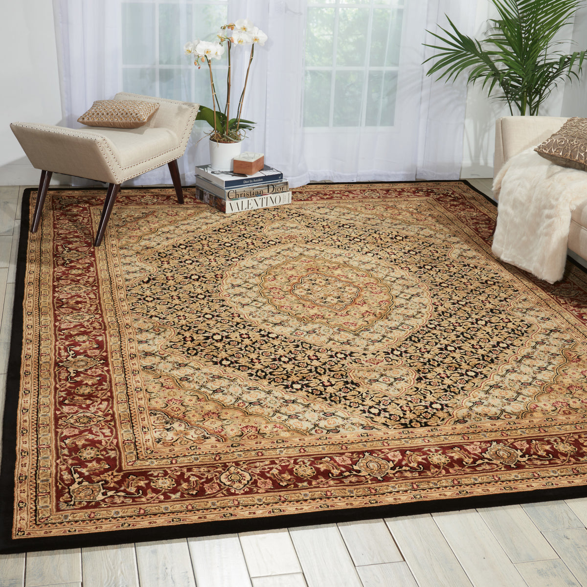 Nourison 2000 2240 Black Rug - room scene