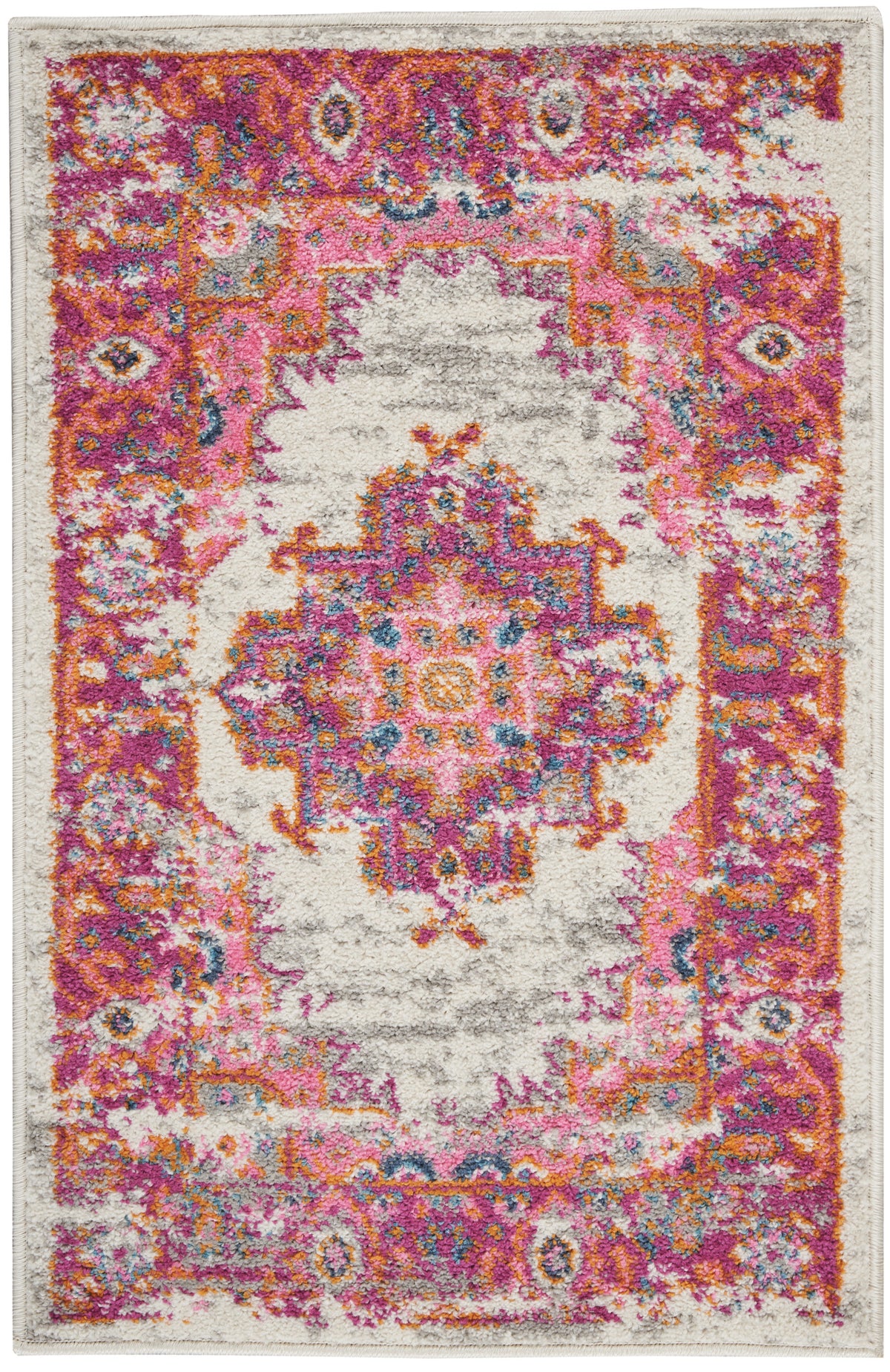 Passion PSN03 Ivory Fuchsia Rug - Rectangle