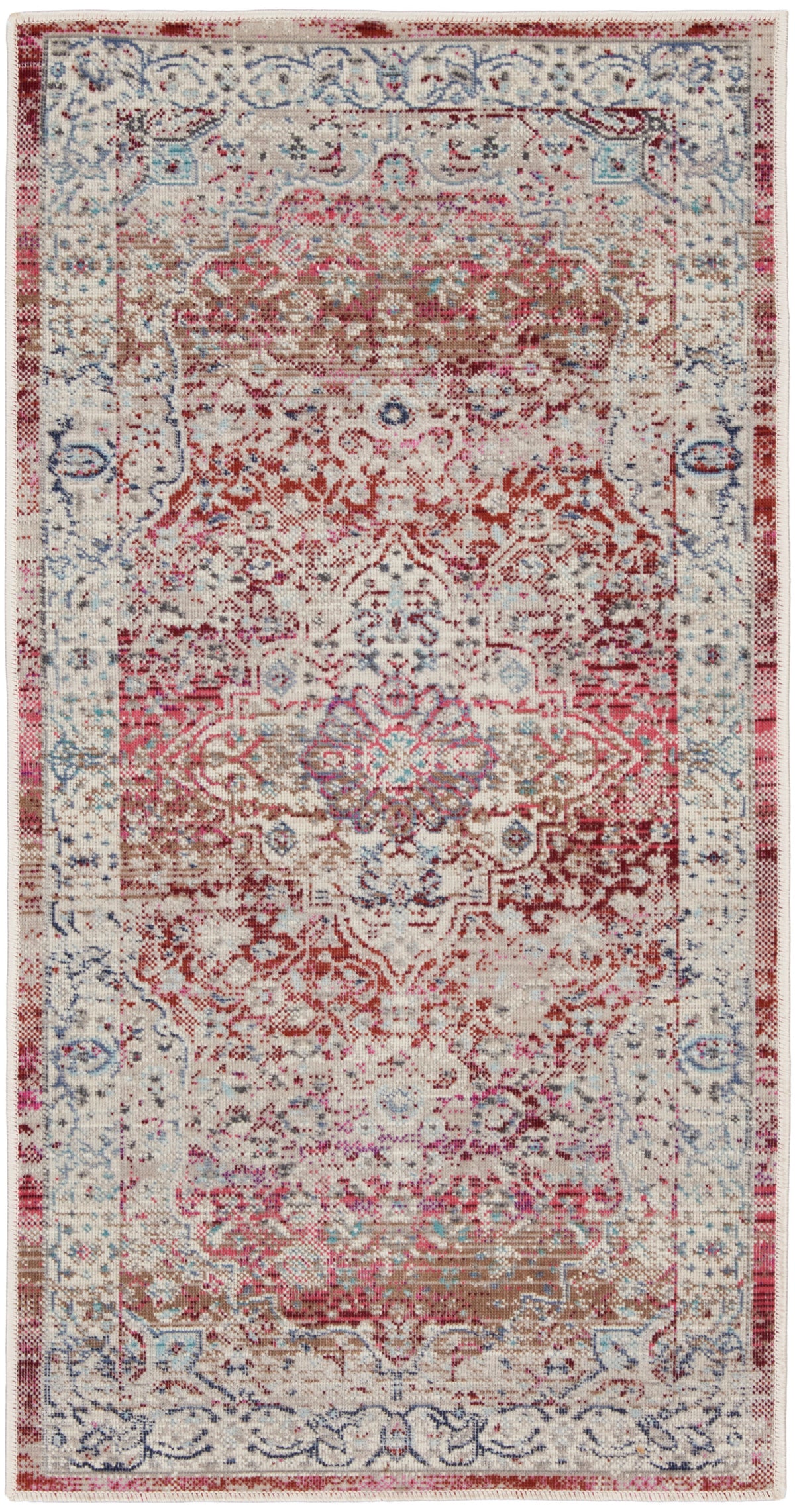 Vintage Kashan VKA07 Red Ivory Rug - Rectangle