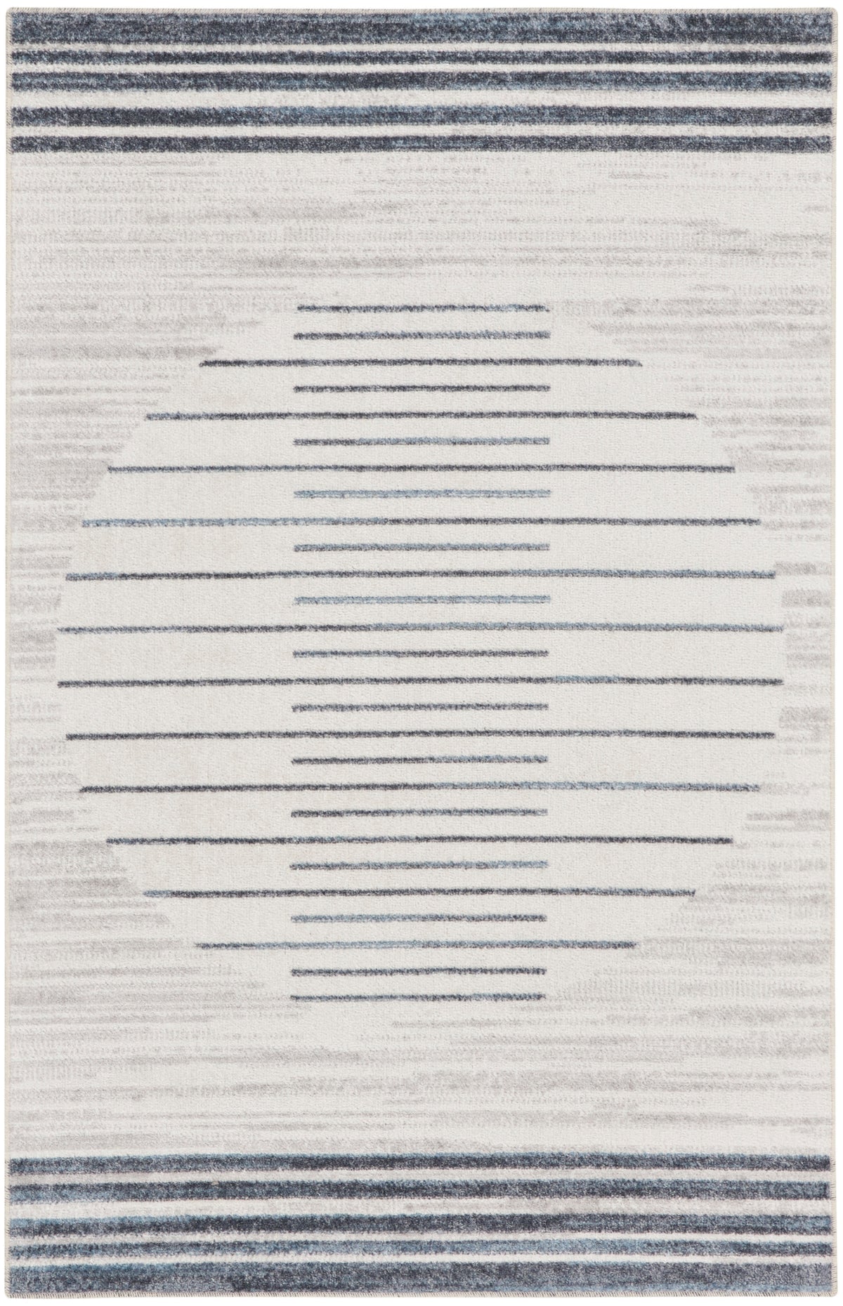Astra Machine Washable ASW04 Ivory Blue Rug - Rectangle