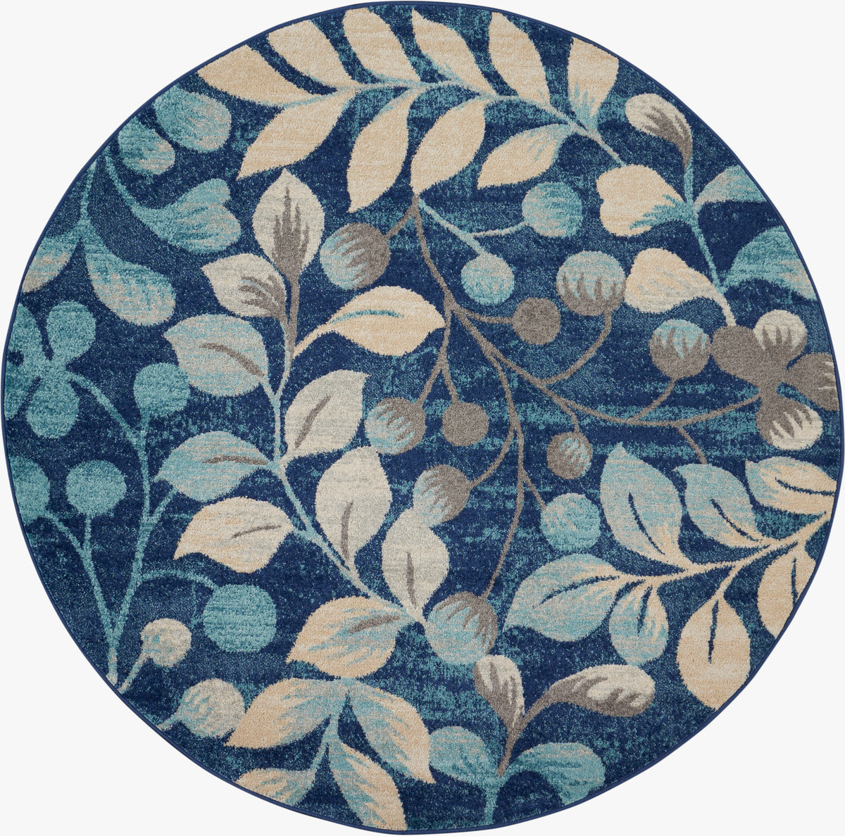 Tranquil TRA03 Navy Rug - Round