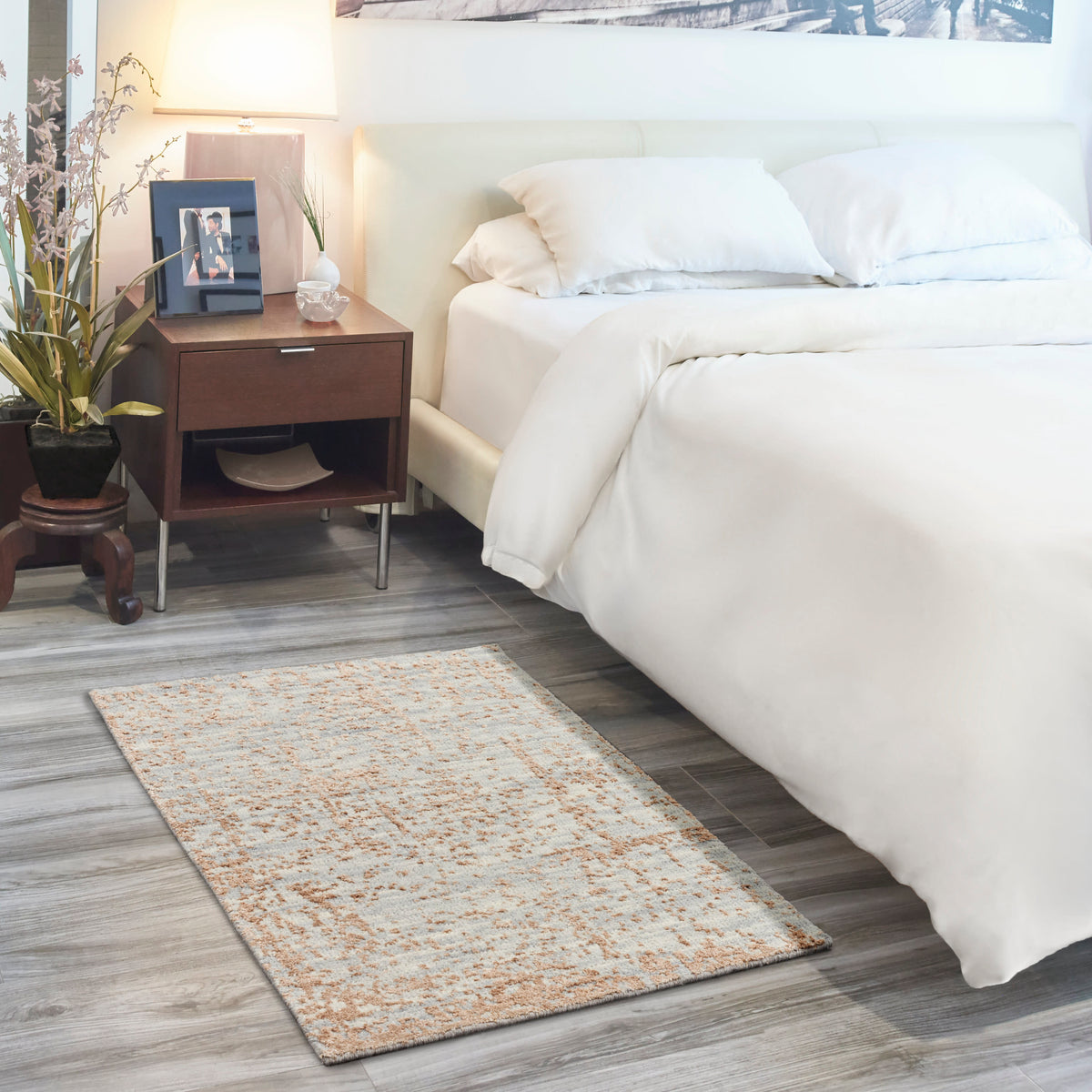 Luna LUN01 Blue Mocha Rug - room scene