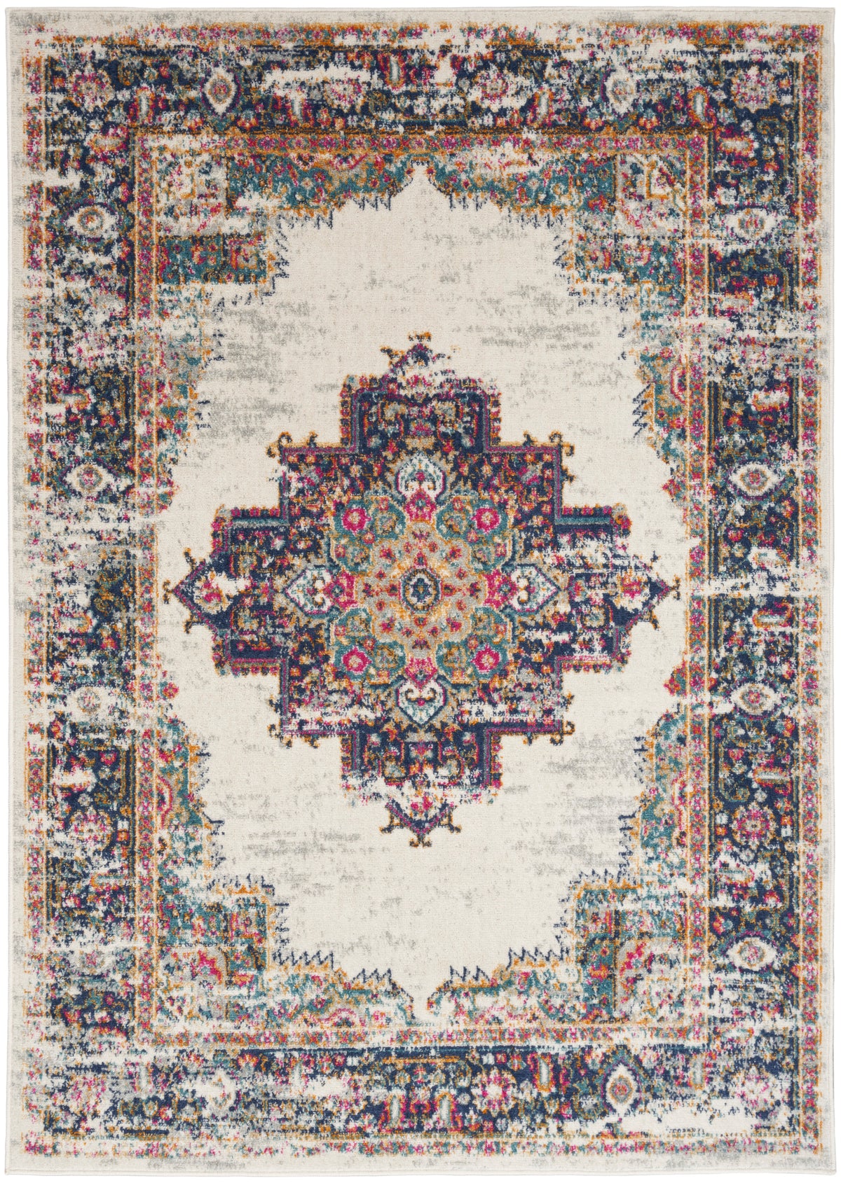 Passion PSN03 Ivory Blue Rug - Rectangle
