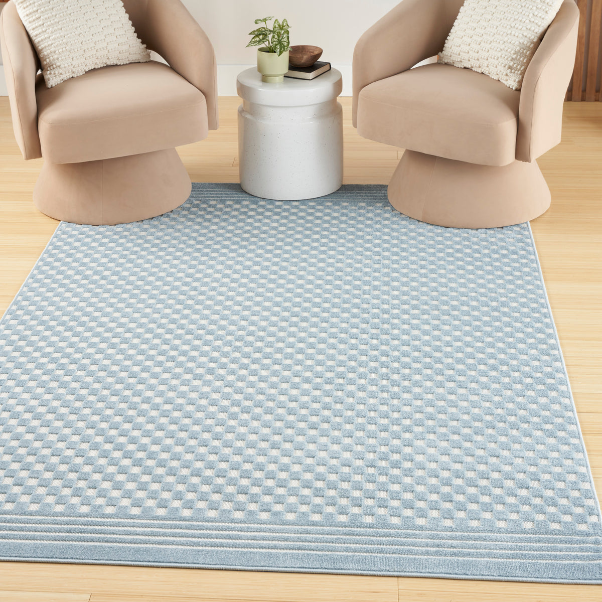 Care Free CAF02 Blue Rug - room scene