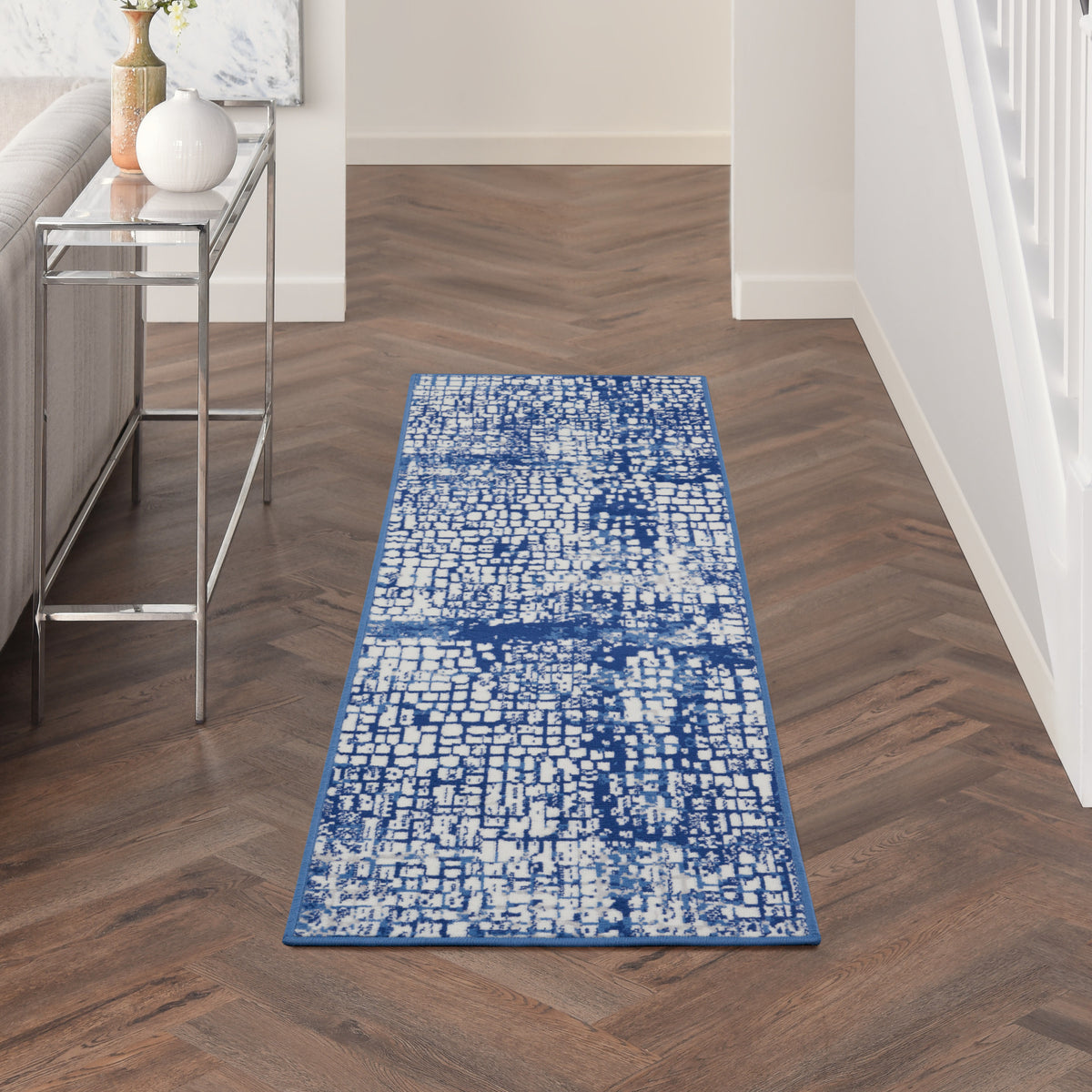 Whimsicle WHS07 Ivory Navy Rug - room scene