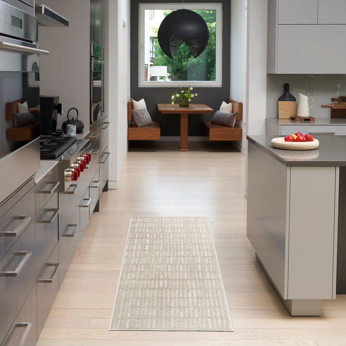 Modern Comfort MNC03 Grey Ivory Rug - room scene