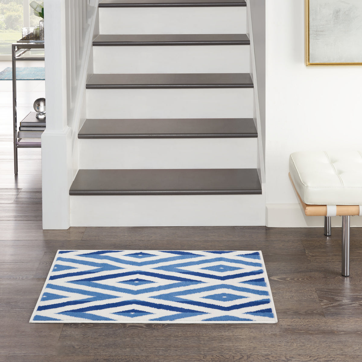 Whimsicle WHS04 Ivory Blue Rug - room scene