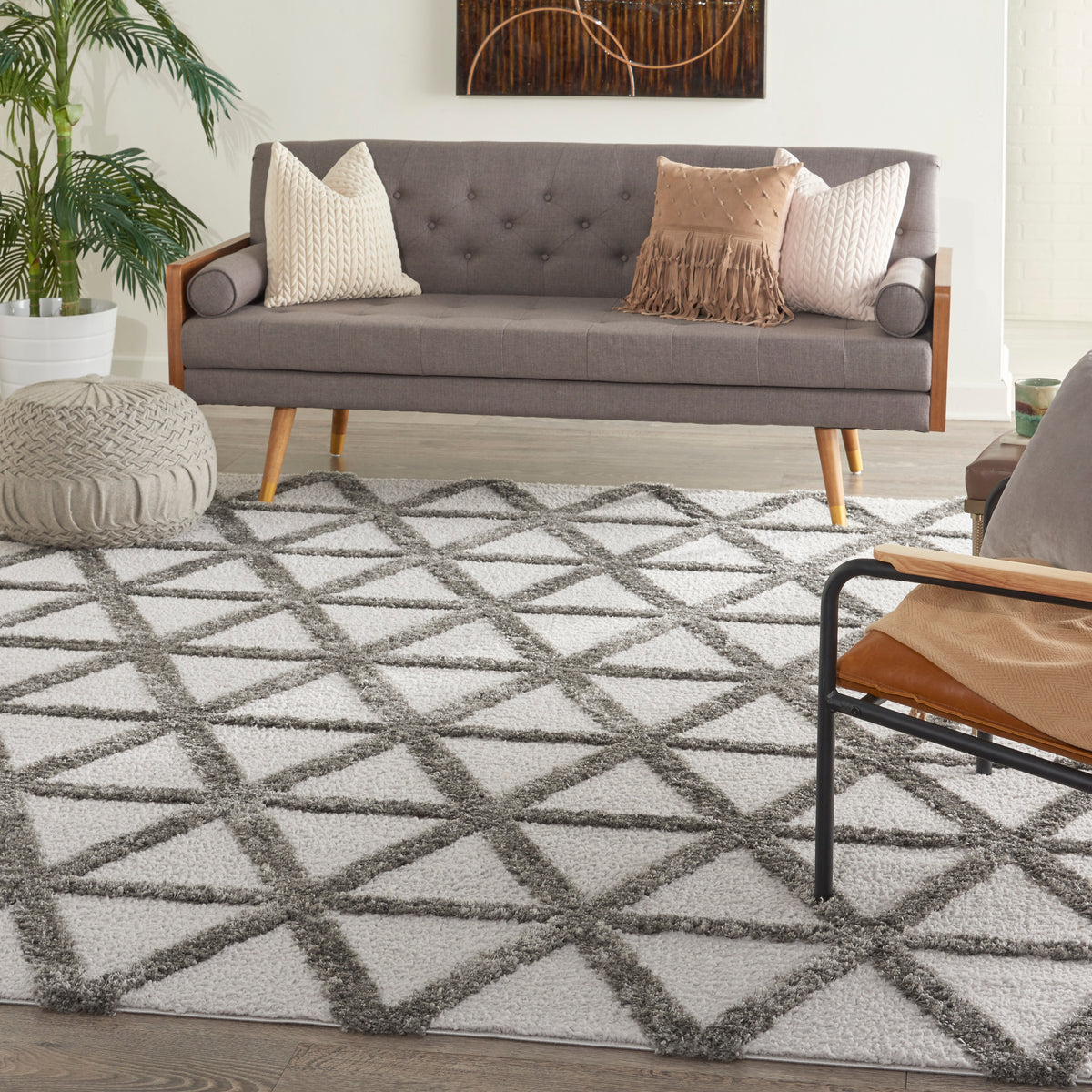 Highlands HND01 Grey Rug - room scene