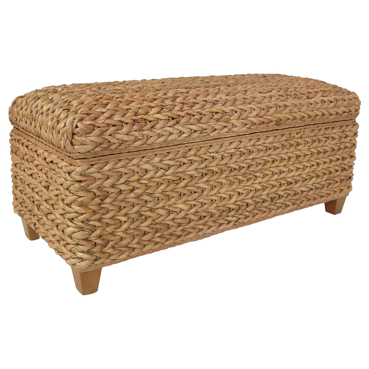 Laughton Hand-Woven Banana Leaf Storage Bench - Natural
