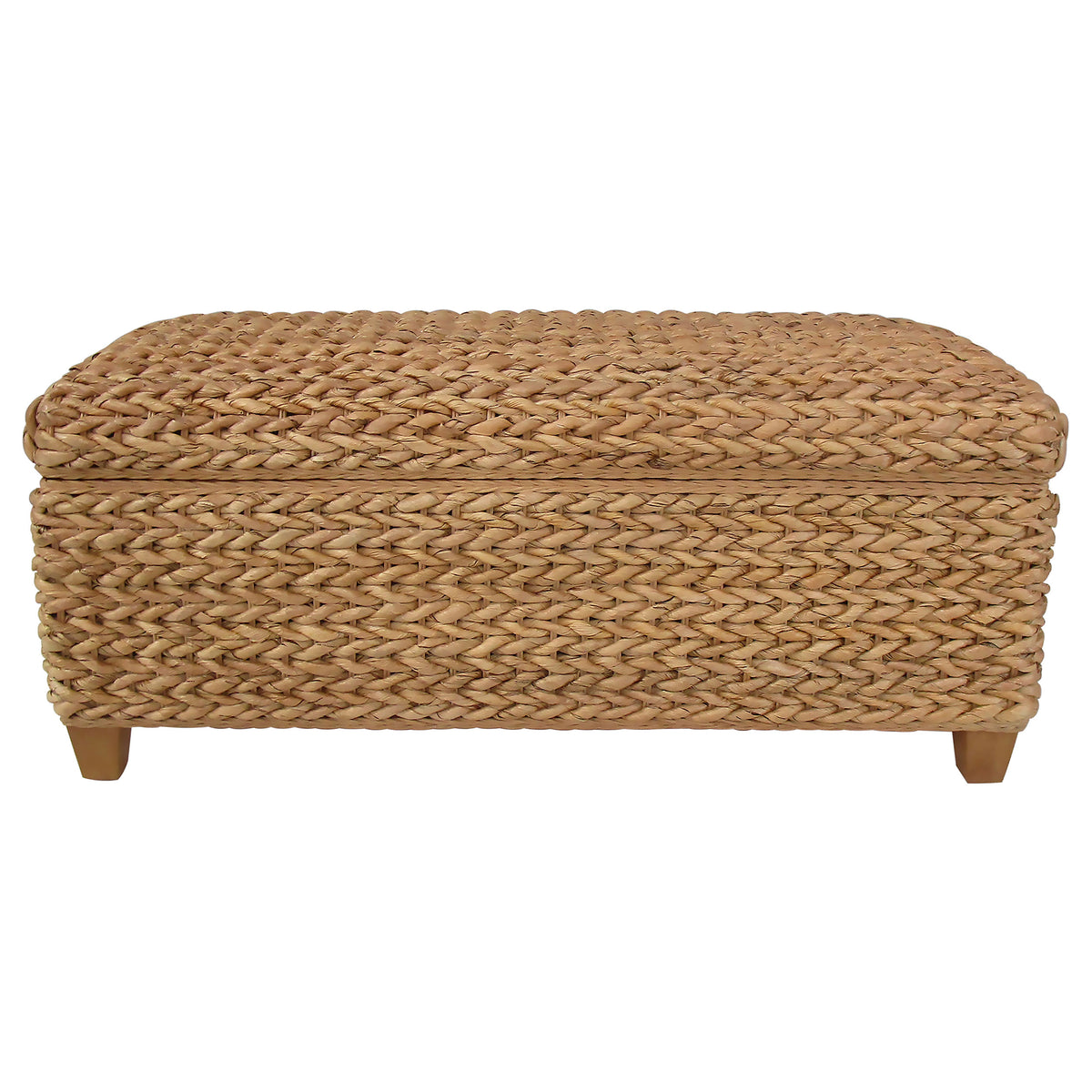 Laughton Hand-Woven Banana Leaf Storage Bench - Natural