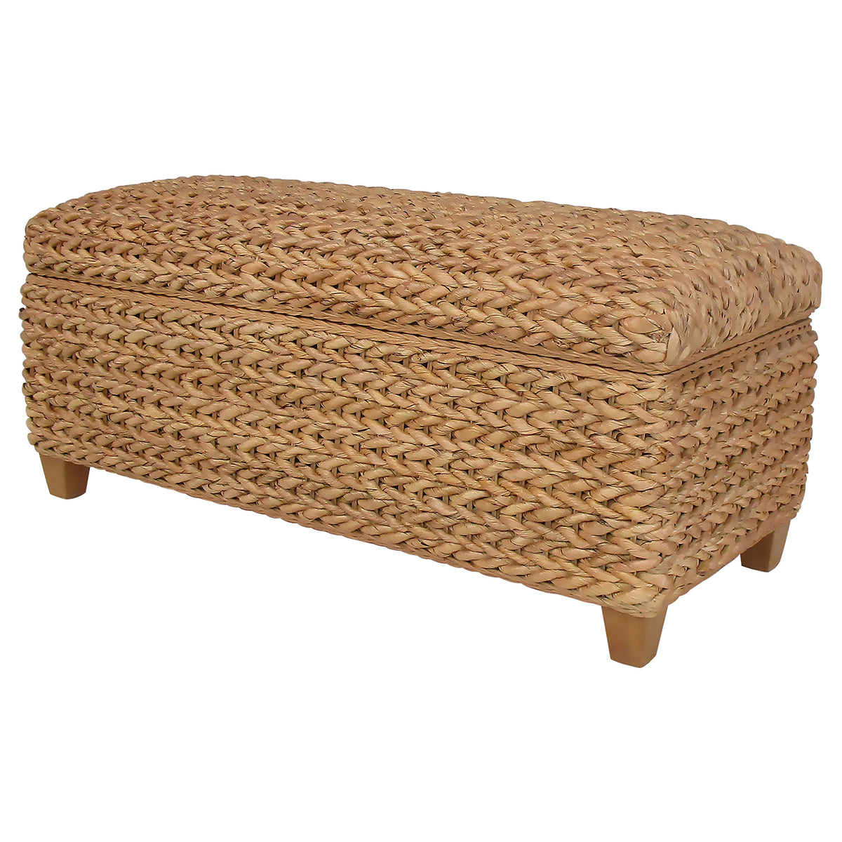 Laughton Hand-Woven Banana Leaf Storage Bench - Natural