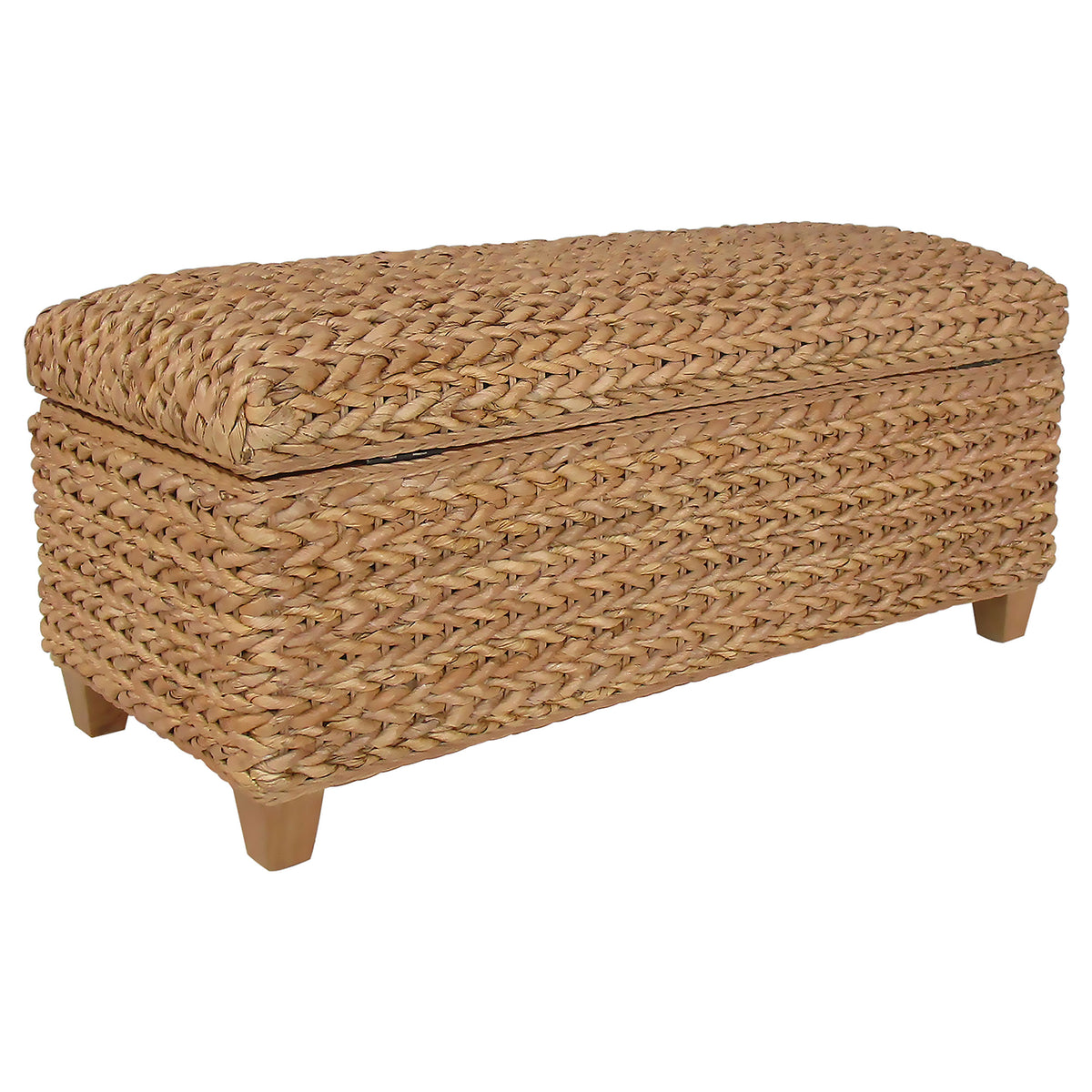 Laughton Hand-Woven Banana Leaf Storage Bench - Natural
