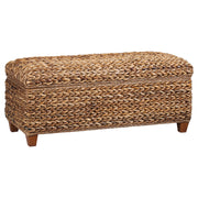 Laughton Hand-Woven Banana Leaf Storage Bench - Amber