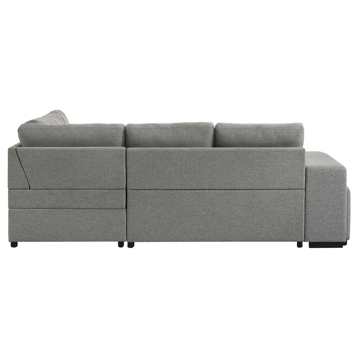 Roanne Fabric Upholstered Sleeper Sectional Sofa Grey