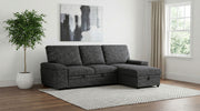 Demko Sleeper Sectional Sofa with Speaker and Storage Chaise - Granite