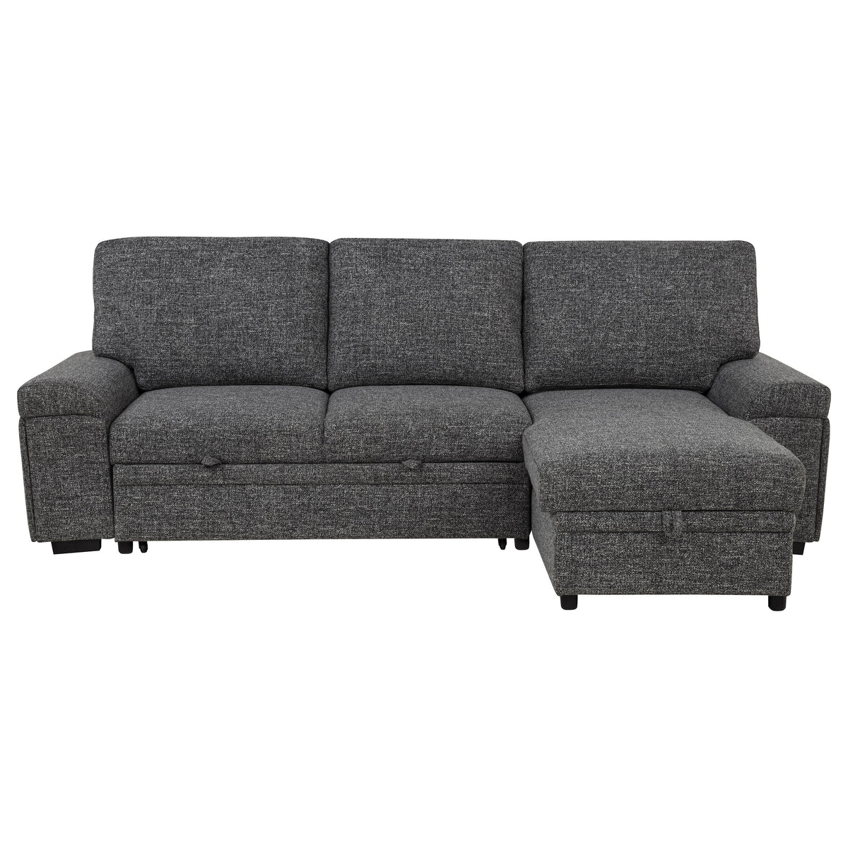 Demko Sleeper Sectional Sofa with Speaker and Storage Chaise - Granite