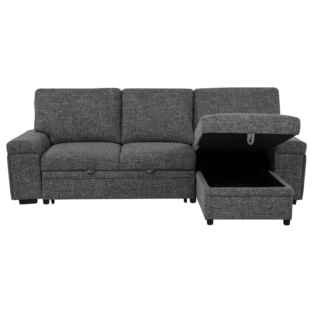 Demko Sleeper Sectional Sofa with Speaker and Storage Chaise - Granite