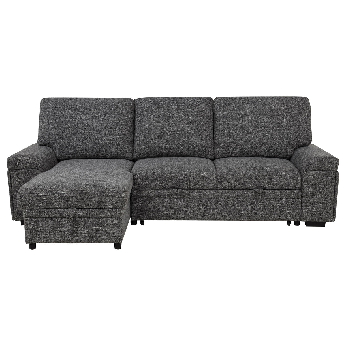 Demko Sleeper Sectional Sofa with Speaker and Storage Chaise - Granite